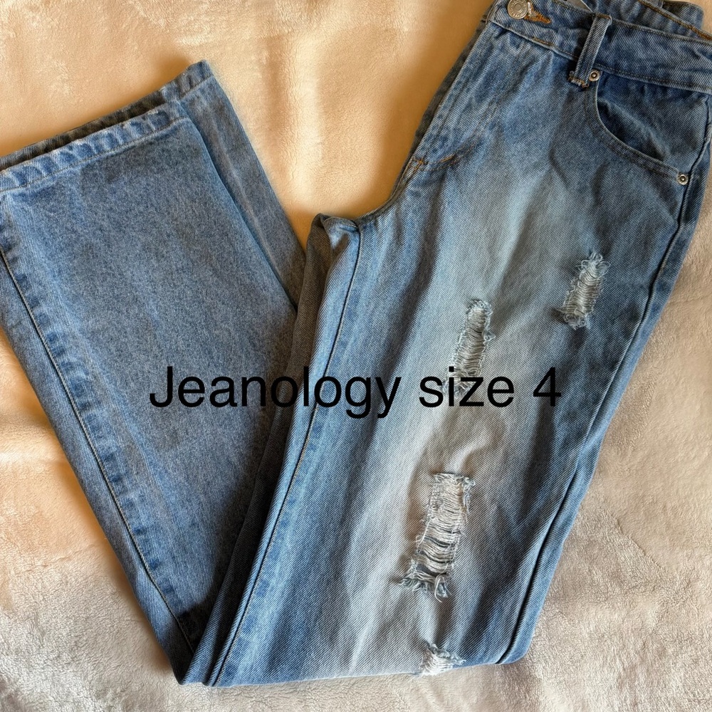 Light Wash Distressed Jeanology Jeans